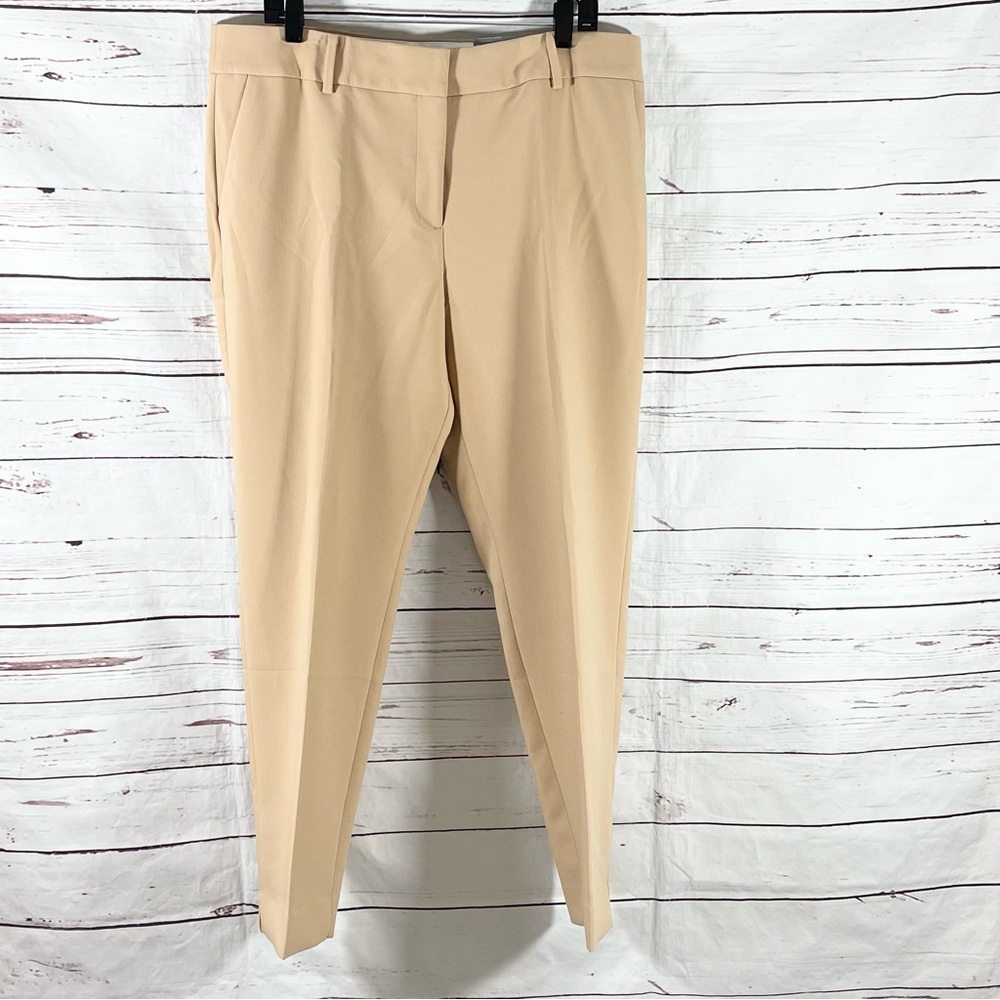 Talbots Women’s Hampshire Ankle Pants Straight‎ Leg Mid Rise Tan Size 16